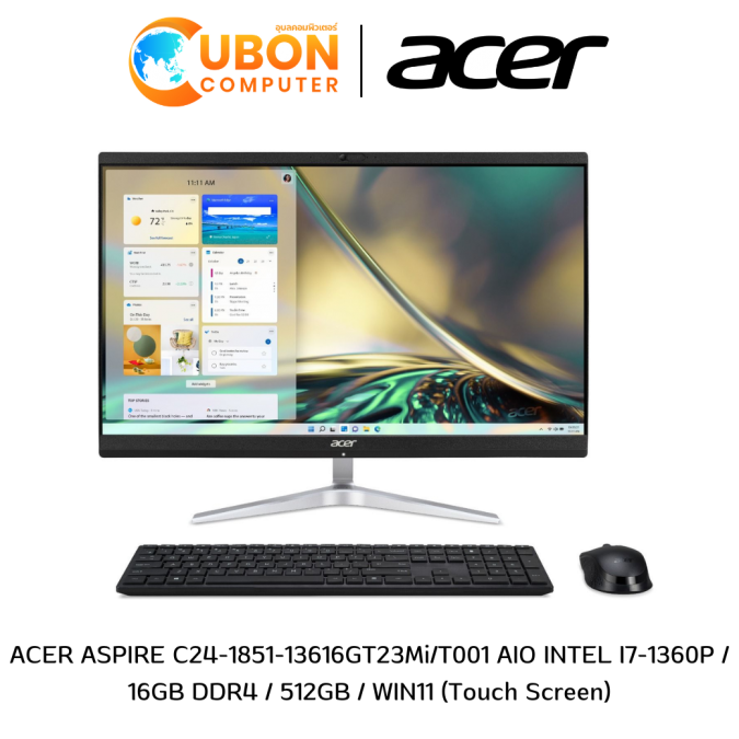 ACER ASPIRE C24-1851-13616GT23Mi/T001 AIO INTEL I7-1360P / 16GB DDR4 / 512GB / WIN11 (Touch Screen)